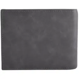 Urban Man Quinn Double Layer PU Wallet Black Grey Back
